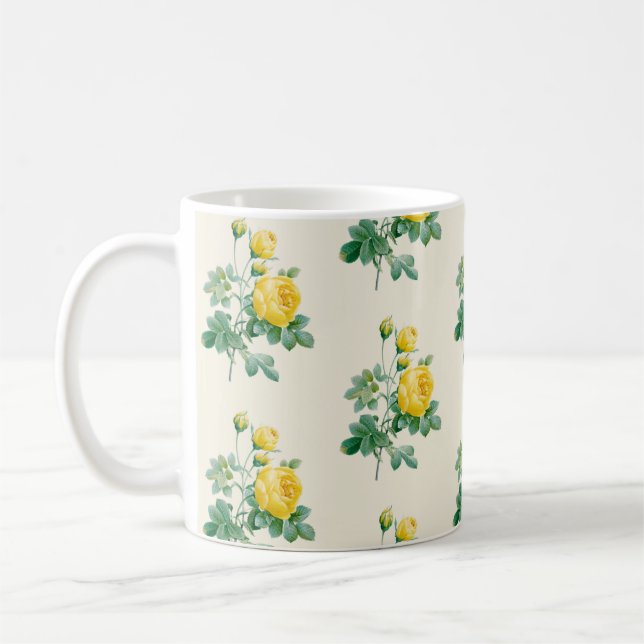 Vintage Gelbe Rosenkunst Kaffeetasse (Links)