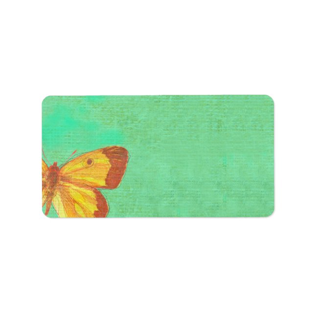 VINTAGE GELBE SCHALTFLÄCHE Drucken Sie Ihr eigenes Adressaufkleber (Vorne)