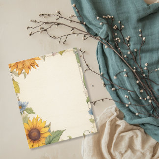 Vintage gelbe Sonnenblumen Scrapbook Papier