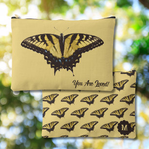 Vintage-gelber Schmetterling und Accessoire-Tasche Zubehörtasche