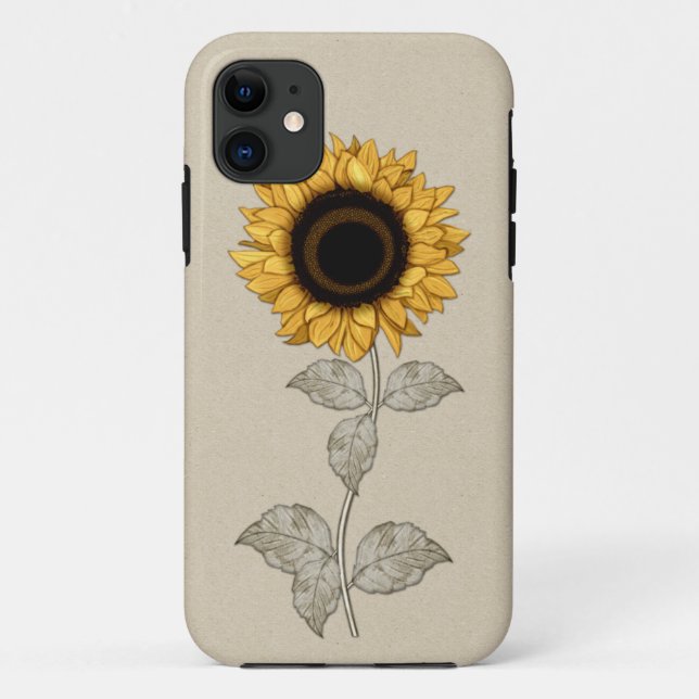 Vintage gelbes Goldsonnenblume Case-Mate iPhone Hülle (Rückseite)