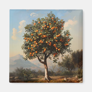 Vintage Gemälde einer Orangenbaumlandschaft Magnet