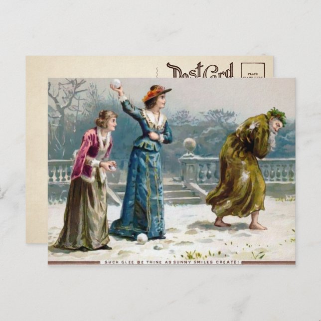 Vintage Gemeine Girls Weihnachten Postkarte  (Vorne/Hinten)