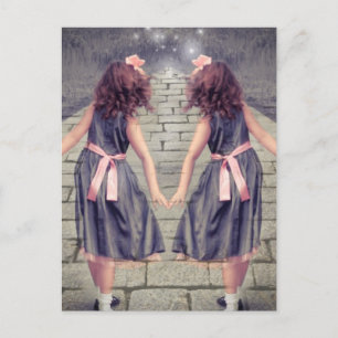 Vintage gemini beste Freunde für immer Twin Girls Postkarte