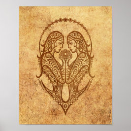 Vintage Gemini Zodiac Poster