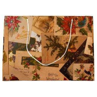 Vintage gemischte Frohe Weihnachten Postkarten Große Geschenktüte