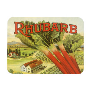 Vintage-Gemüse-Dosen-Etiketten-Kunst, Rhubarb Farm Magnet