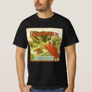 Vintage-Gemüse-Dosen-Etiketten-Kunst, Rhubarb Farm T-Shirt