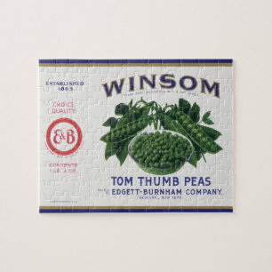 Vintage-Gemüse-Dosenetikett-Kunst, Winsom Erbsen Puzzle
