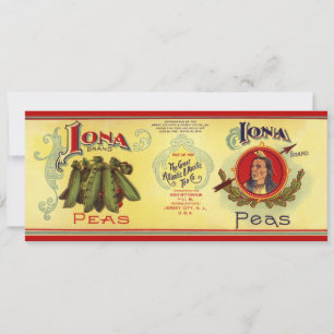 Vintage-Gemüse-Dosenetiketten-Kunst, Iona-Marke Er