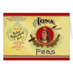 Vintage-Gemüse-Dosenetiketten-Kunst, Iona-Marke Er