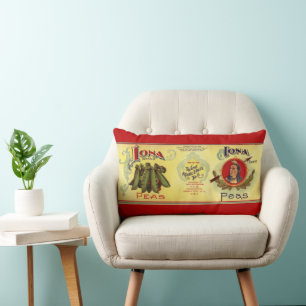 Vintage-Gemüse-Dosenetiketten-Kunst, Iona-Marke Er Lendenkissen