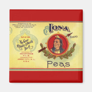 Vintage-Gemüse-Dosenetiketten-Kunst, Iona-Marke Er Magnet