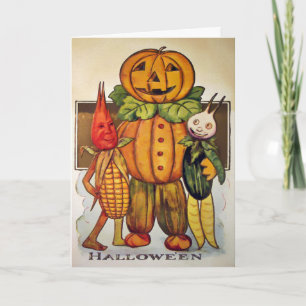 Vintage-Gemüse-Halloween-Karte Feiertagskarte