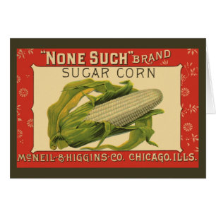 Vintage-Gemüse-Label-Kunst, None Such Zuckermais