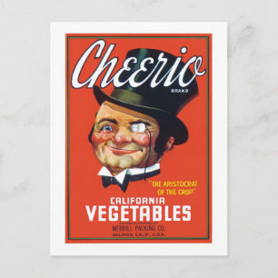 Vintage-Gemüse-Lebensmittel-Produktetikett Postkarte