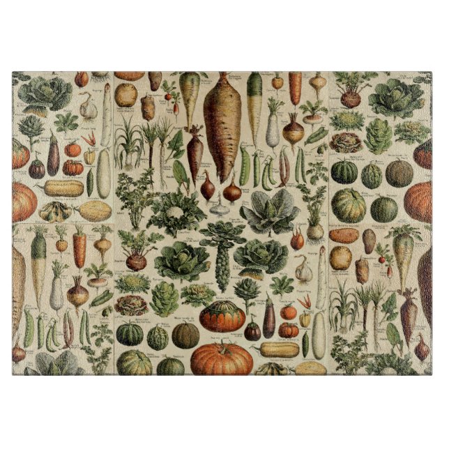 Vintage Gemüsemöglichkeiten von Adolphe Millot Schneidebrett (Vorderseite)
