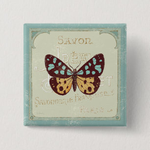 Vintage gemusterter Schmetterling Button