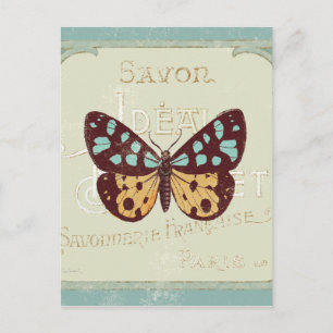 Vintage gemusterter Schmetterling Postkarte