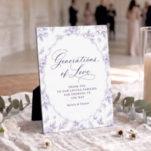 Vintage Generationen der Liebe Helllila Hochzeit Fotoplatte