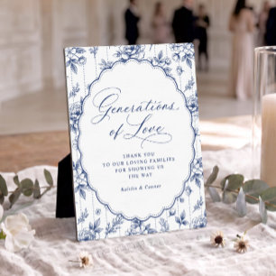 Vintage-Generationen der Liebe Navy Blau Hochzeit Fotoplatte