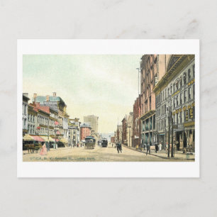 Vintage Genesee Street, Utica, New York Postkarte