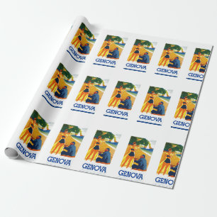 Vintage Genua Italien Tourismus Geschenkpapier