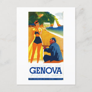 Vintage Genua Italien Tourismus Postkarte