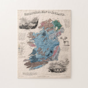 Vintage-Geologische Karte von Irland (1850) Puzzle