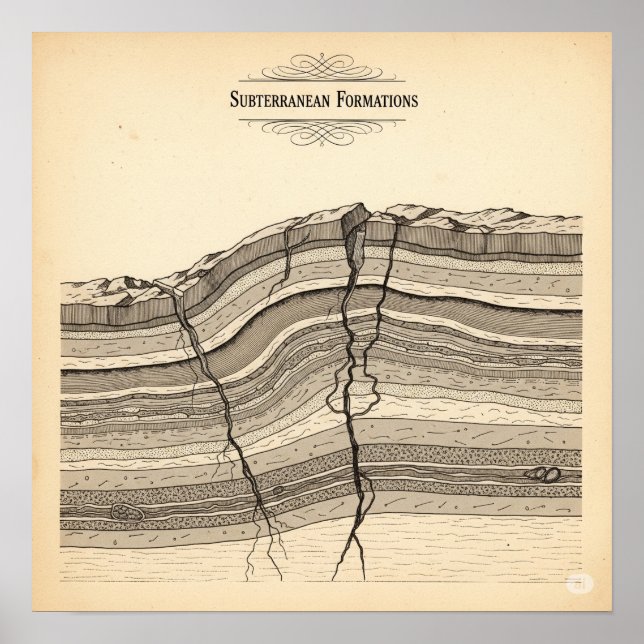 Vintage geologische Schicht Poster (Vorne)