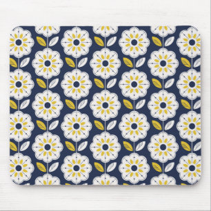 Vintage Geometric Flower Pattern Mousepad