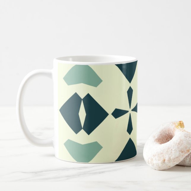 Vintage Geometric Pattern Kaffeetasse (Mit Donut)