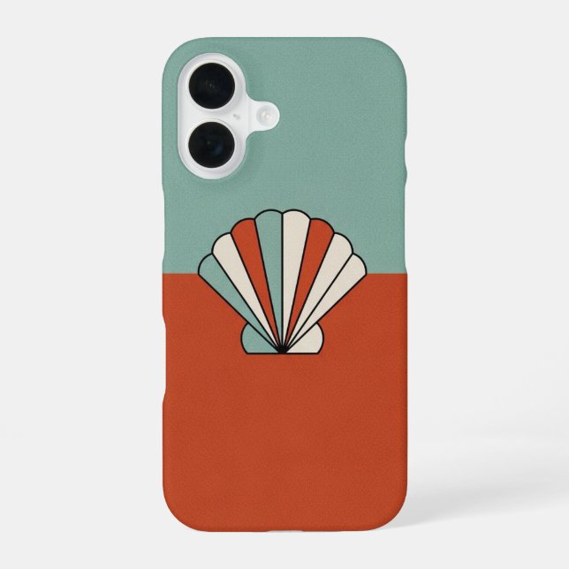 Vintage Geometric Seashell iPhone 16 Hülle (Rückseite)