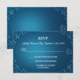 Vintage Geometric Teal Turquoise Party RSVP Card Karte