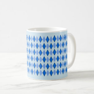 Vintage Geometrie des Blauen Retro-Farbmusters Kaffeetasse