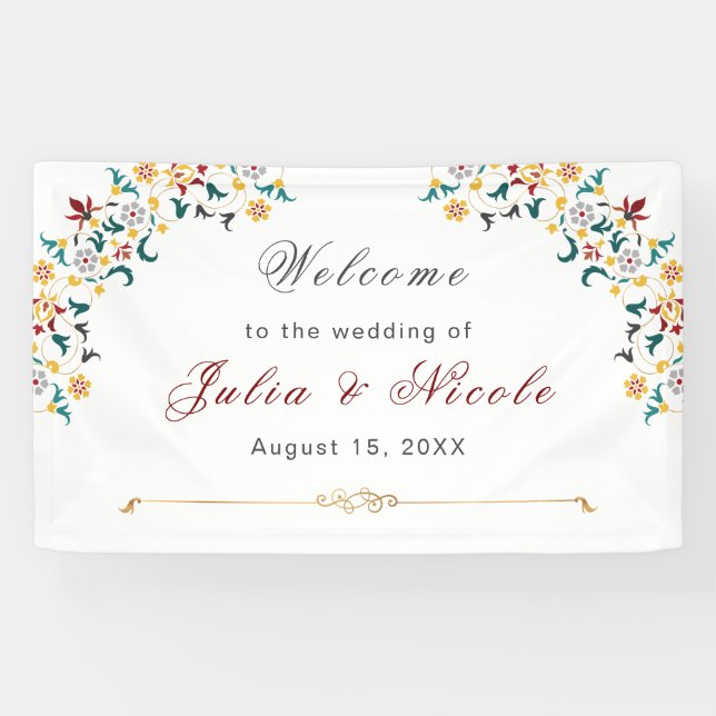 Vintage Geometrie — Klassische Motif Hochzeit Banner (Horizontal)