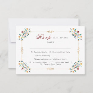 Vintage Geometrie — Klassische Motif Hochzeit RSVP Karte
