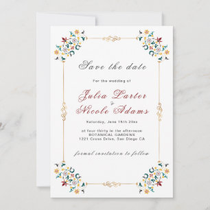 Vintage Geometrie — Klassische Motif Hochzeit Save The Date