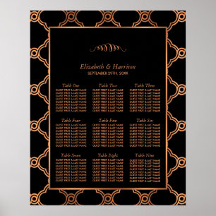 Vintage geometrische Art Deco Gatsby Hochzeit Sitz Poster