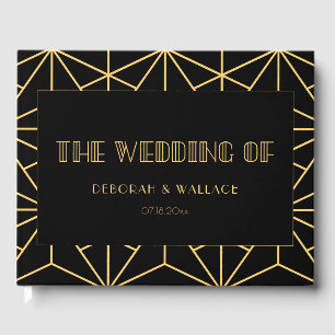 Vintage geometrische Hochzeit des Deko der 1920er Gästebuch