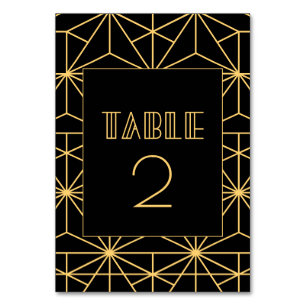Vintage geometrische Hochzeit des Deko der 1920er Tischnummer