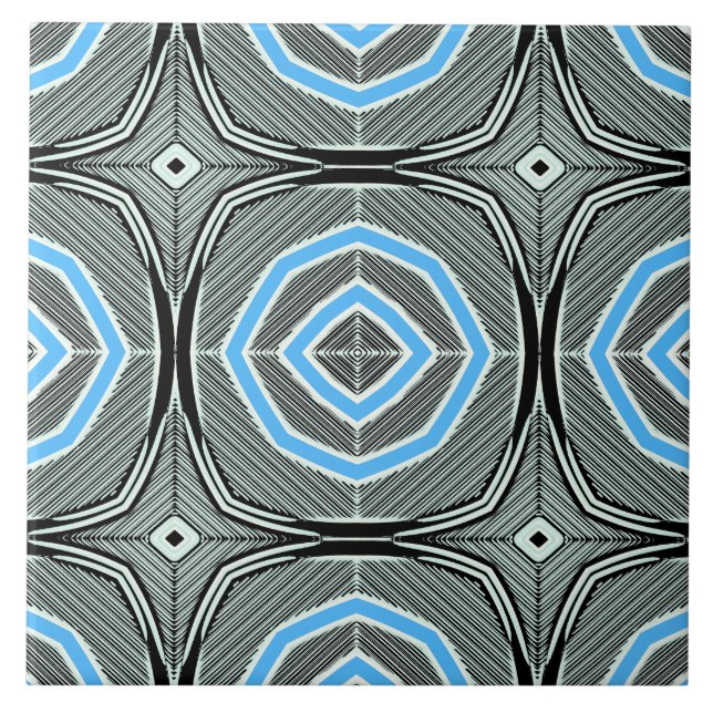Vintage geometrische Keramik Fliese (Vorderseite)