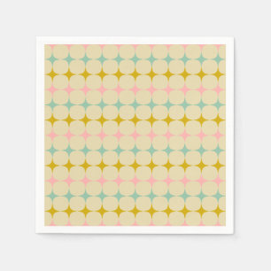 Vintage geometrische Pastellsterne Mod Brautparty Serviette