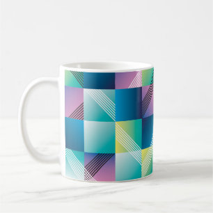 Vintage geometrische Quadrate: Abstraktes Muster Kaffeetasse