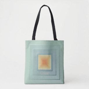 Vintage geometrische Quadrate (hellblau und gelb)