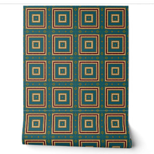 Vintage geometrische Quadrate Tapete