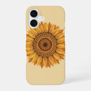 Vintage geometrische Sonnenblumen iPhone 16 Hülle