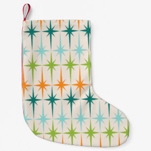 Vintage geometrische Sternenexplosionen Weihnachts Kleiner Weihnachtsstrumpf