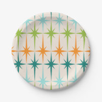 Vintage geometrische Sternexplosion-PapierTeller