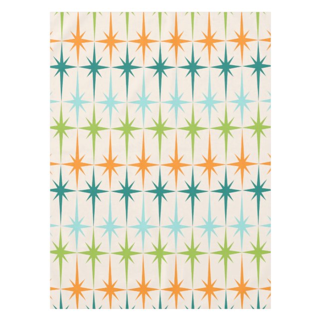 Vintage geometrische Sternexplosion-Tischdecke Tischdecke (Vorderseite)